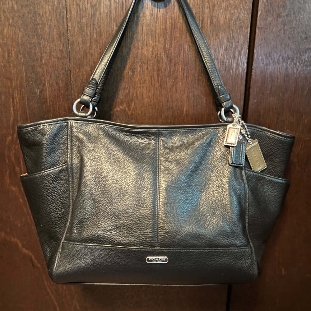 Coach Black Leather Tote